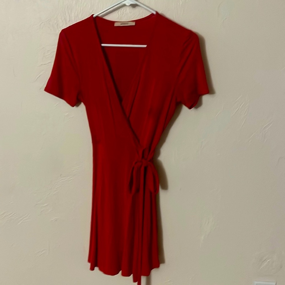 Small, red, Antoinette wrap dress